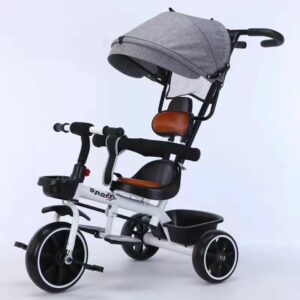 900A 4 IN 1 Tricycle Baby Stroller 3 Wheels Bike for Kids Push Tricycle - Grey
