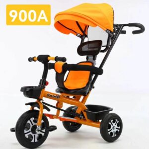 900A 4 IN 1 Tricycle Baby Stroller 3 Wheels Bike for Kids Push Tricycle - Orange